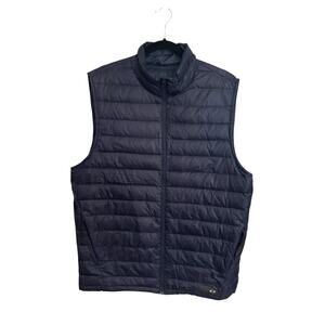 Oakley Puffer Vest Mens XL Navy Blue Quilted Full Zip Lightweight Down Filled